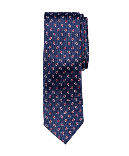 Sötétkék alapon bordó mintás nyakkendő
