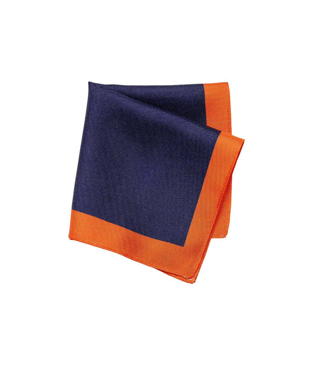  Sötétkék-narancs színű selyem díszzsebkendő