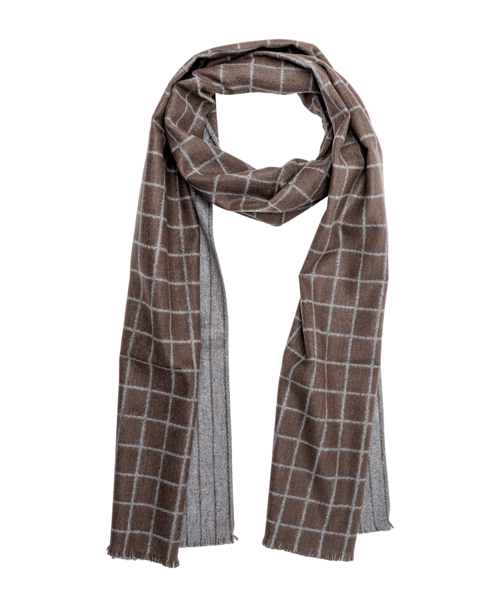 Variálható szürke-barna színű selyem sál